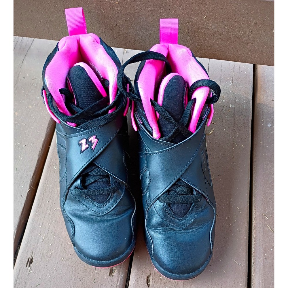 Jordan Air Jordan 8 Retro GS Black Pink High Top Basketball Shoes US 5Y